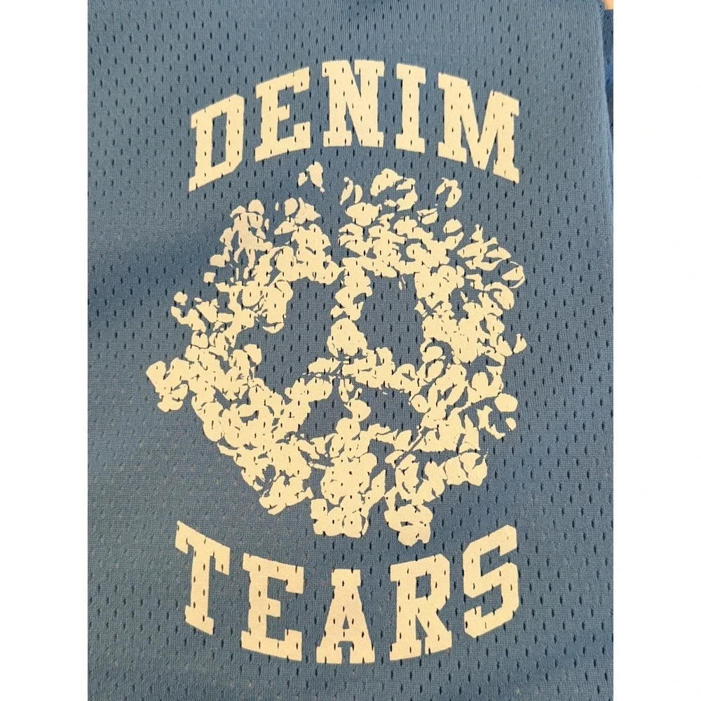 Denim Tears University Blue Mesh Shorts Mens XL SS25BRS1116 Light Blue